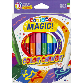 Фломастеры Carioca Color Change 9 цветов +1 изменяющий цвет