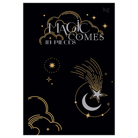 Ежедневник недатированный А5, 136л., 7БЦ BG "Magic comes", отд. фольгой, на резинке