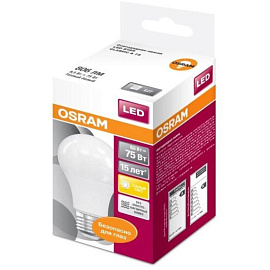 Лампа светодиодная Osram А 8.5Вт E27 2700К 806Лм 240В 4052899971554