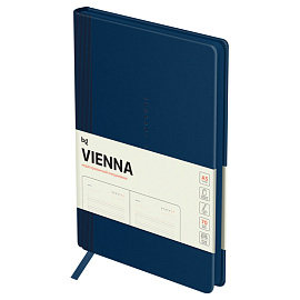 Ежедневник недатированный, А5, 136л., мягкий переплет, кожзам, BG "Vienna. Dark blue", темно-синий, цветной срез