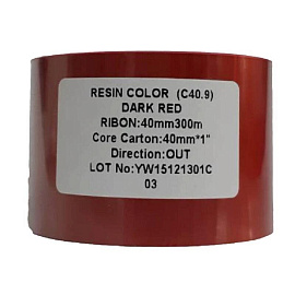 Риббон Resin Premium dark red 40 мм х 300 м OUT (диаметр втулки 25.4 мм)