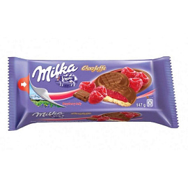 Печенье бисквитное Milka с малиновым желе 147 г