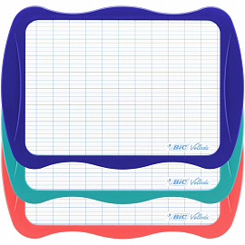 Доска-планшет пластиковая маркерная Bic A4 белая/клетка (с маркером и губкой, рамка ассорти)