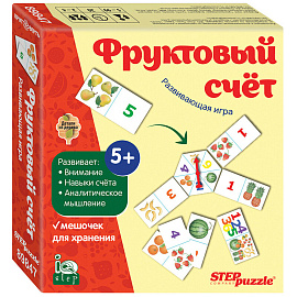 Развивающая игра из дерева Step Puzzle "Фруктовый счет