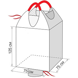 Мешок биг-бэг двухстропный 75x75x125 см (верх юбка, дно клапан)