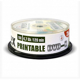 Диск DVD-R Mirex 4.7 ГБ 16x cake box UL130028A1M (25 штук в упаковке)