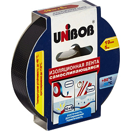 Клейкая лента электроизоляционная Unibob 19 мм х 5 м (самослипающаяся)