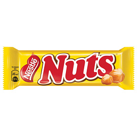 Шоколадный батончик Nuts, молочный шоколад, 50г Цена за 1 батончик