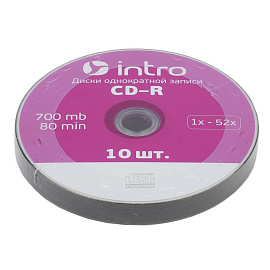 Диск CD-R Intro 700 МБ 52x bulk Б0016204 (10 штук в упаковке)