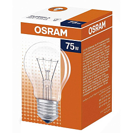 Лампа накаливания Osram 75 Вт Е27 грушевидная прозрачная 2700 К теплый белый свет (4008321585387)