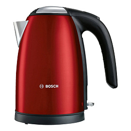 Чайник электрический Bosch TWK7804, 1,7л, 2200Вт, нержавеющая сталь, красный