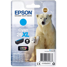 Картридж струйный Epson 26XL C13T26324012 голубой оригинальный повышенной емкости