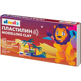 Пластилин классический Dadi 6 цветов 120 г со стеком