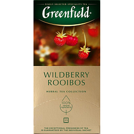 Чай ройбуш Greenfield Wildberry Rooibos 25 пакетиков (клюква, земляника)