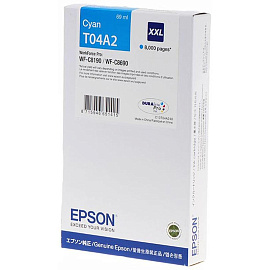 Картридж струйный Epson T04A C13T04A240 голубой оригинальный повышенной емкости