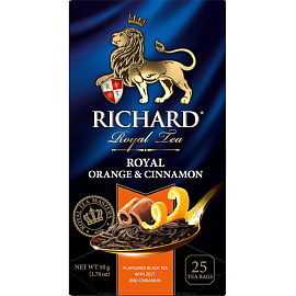 Чай черный Richard Royal Orange & Cinnamon 25 пакетиков (корица, апельсин)