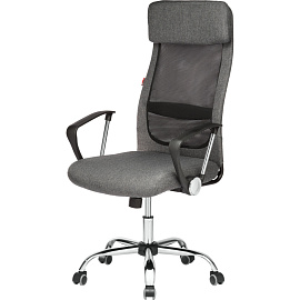 Кресло для руководителя Easy Chair 589 TC серое (сетка/ткань, металл)