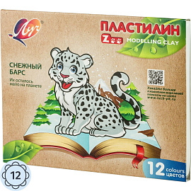 Пластилин классический Луч Zoo 12 цветов 180 г