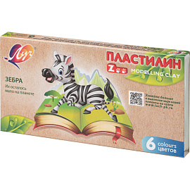 Пластилин классический Луч Zoo 6 цветов 90 г