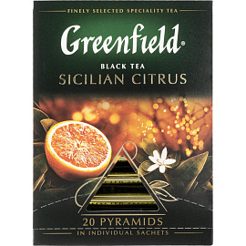 Чай черный Greenfield Sicilian Citrus 20 пирамидок (шиповник, апельсин, лимон)