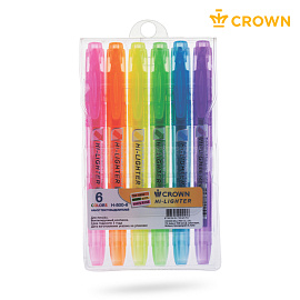 Набор текстовыделителей Crown Multi Hi-Lighter (толщина линии 1-4 мм, 6 цветов)