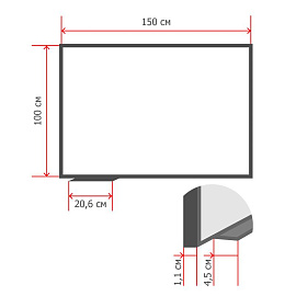 Доска магнитно-меловая 100x150 см зеленая лаковое покрытие Attache