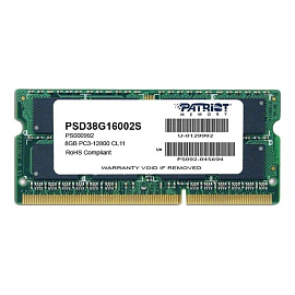 Оперативная память Patriot Memory SL 8 ГБ PSD38G16002S (SO-DIMM DDR3)