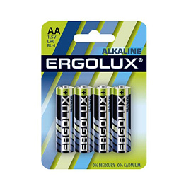 Батарейка АА пальчиковая Ergolux Alkaline блистер (4 штуки в упаковке)