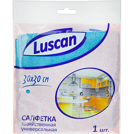 Салфетка хозяйственная Luscan микрофибра 30х30 см 200 г/кв.м синяя