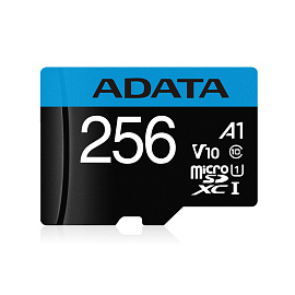 Карта памяти 256 ГБ microSDXC Adata AUSDX256GUICL10A1-RA1 Сlass 10 UHS-I U1 A1