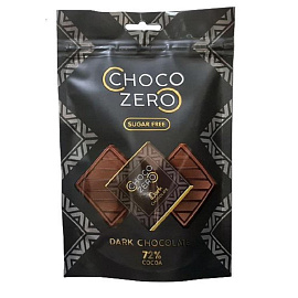 Шоколад порционный ChocoZero горький 72% без сахара 100 г