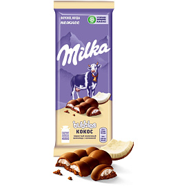 Шоколад Milka Bubbles молочный пористый c кокосовой начинкой 92 г