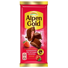 Шоколад Alpen Gold молочный с клубнично-йогуртовой начинкой 80 г