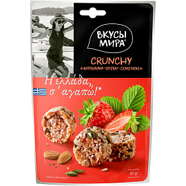 Коктейль Вкусы мира Crunchy Клубника-орехи-семечки 50 г