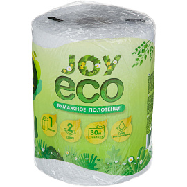 Полотенца бумажные Joy Eco 2-слойные белые 1 рулон по 30 метров