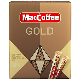 Кофе порционный растворимый MacCoffee Gold 30 пакетиков по 2 г