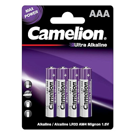 Батарейка AAA мизинчиковая Camelion Ultra (4 штуки в упаковке)