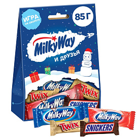 Конфеты шоколадные Milky Way и Друзья Санта 85 г