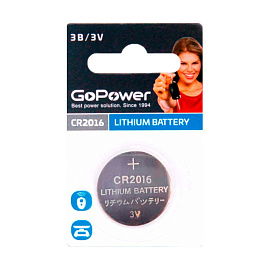 Батарейка CR2016 GoPower