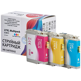 Картридж струйный Sakura 27XL Multipack (C/M/Y) SIC13T27154022/C13T27154022 для Epson цветной совместимый повышенной емкости