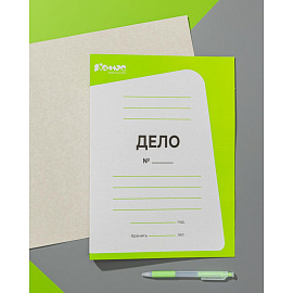 Папка-обложка без скоросшивателя Комус Дело № А4 20 мм мелованный картон до 200 листов салатовая (плотность 380 г/кв.м, 10 штук в упаковке)