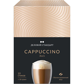 Кофе порционный растворимый Деловой Стандарт 3в1 Cappuccino 10 пакетиков по 18 г