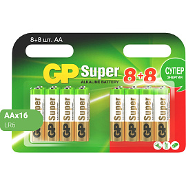 Батарейка AA пальчиковая GP Super (16 штук в упаковке)