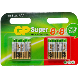 Батарейка AAA мизинчиковая GP Super (16 штук в упаковке)