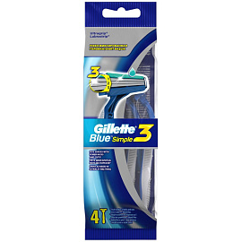 Бритва одноразовая Gillette Blue Simple 3 (4 штуки в упаковке)