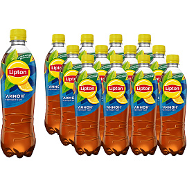 Чай холодный Lipton черный лимон 0.5 л (12 штук в упаковке)