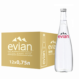 Вода минеральная Evian столовая негазированная 0.75 л