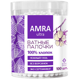 Палочки ватные Amra 100 штук коробка