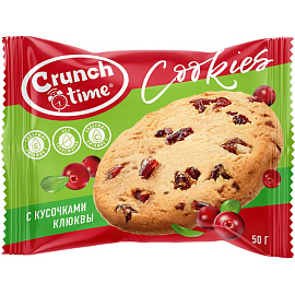 Печенье сдобное Crunch Time Cookies с клюквой 50 г (14 штук в упаковке)