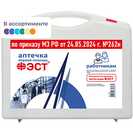 Аптечка первой помощи работникам ФЭСТ по приказу №262н с наполнителем (пластиковый футляр)